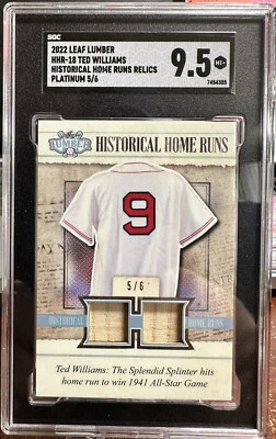2022 Leaf Lumber Ted Williams Game Used Dual Bat Historical  Red Sox 5/6 SGC 9.5 - Image 1 of 2
