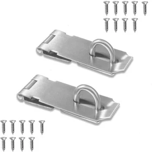 5 inch Door Locks Hasp Latch 2PCS Stainless Steel Safety Gate Padlock Clasp New - Picture 1 of 6