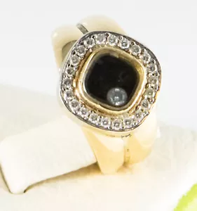 Anello quadrato BIRKS con diamanti galleggianti Happy, oro bicolore 18 carati - Foto 1 di 9
