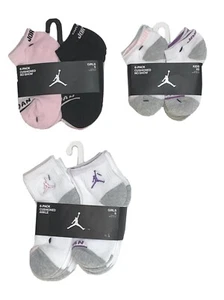 Air Jordan Jumpman Cushioned No-Show/Ankle Socks, Girls, 6-Pack; Sz 3Y-5Y, 5Y-7Y - Picture 1 of 8