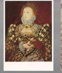 UNUSED VINTAGE POSTCARD ,QUEEN ELIZABETH I by NICHOLAS HILLIARD - Picture 1 of 1