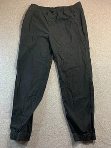 Aeropostale Jogger Men's Large Black Cotton Blend Drawstring Waist Tapered Leg - Picture 1 of 12