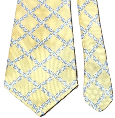 ¡Nuevo! Corbata de vestir de diseñador moderno Jim Thompson-seda amarilla, estampado de elefante para hombre Foto 1 de 3