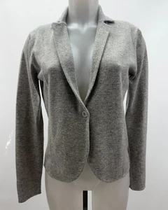 Dunedin Cashmere Scotland Light Gray Jacket Sweater SZ M NWT $288 US - Picture 1 of 5