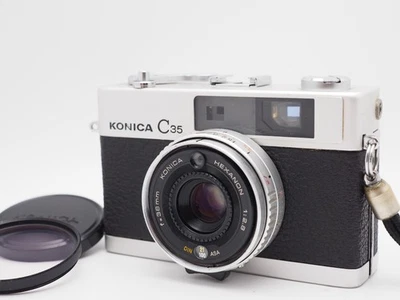CM SALE Konica C35 35mm Rangefinder Film Camera Hexanon JAPAN J131 - Image 1 of 4