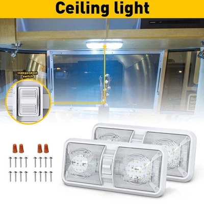 RV Interior Led Ceiling Light Boat Single Camper Trailer Dome 12v 300LM Dimmer - Image 1 of 4
