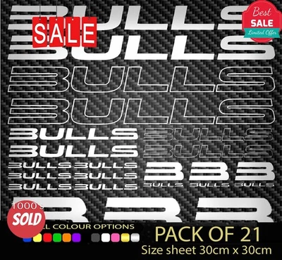 BULLS Vinyl Aufkleber Sticker Blatt Fahrrad Rahmen Radfahren Cycle Fahrrad pk21 NEU - Bild 1 von 4