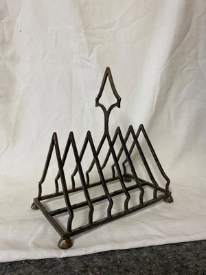 Antiguo estante para tostadas Mappin & Webb plateado con pies de bola 6 rebanadas Foto 1 de 4