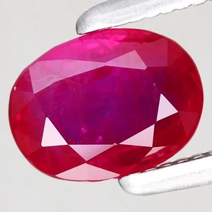 ¡Precioso! Piedra preciosa rubí birmano rojo rosado natural calentada de 0,77 quilates ovalada 6x4,5 mm - Imagen 1 de 4