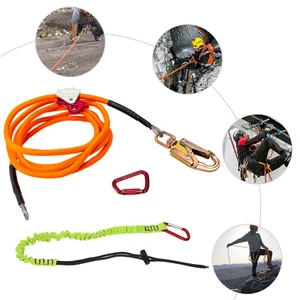 Cordón de escalada de 5/8 pulgadas * 12 pies núcleo de alambre de acero kit de línea abatible cuerda de seguridad para exteriores - Imagen 1 de 12