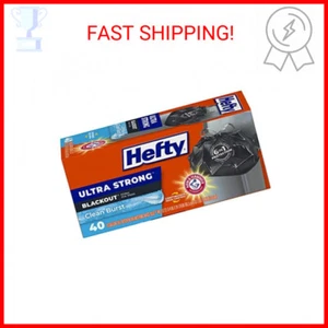 Hefty Ultra Strong Tall Kitchen Trash Bags, Blackout, Clean Burst, 13 Gallon, 40 - Picture 1 of 2