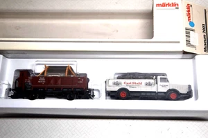Märklin HO  Museumswagen 2003  off. Güterwagen m. Stahlrolle d. DRG u. Kran-LKW - Picture 1 of 1