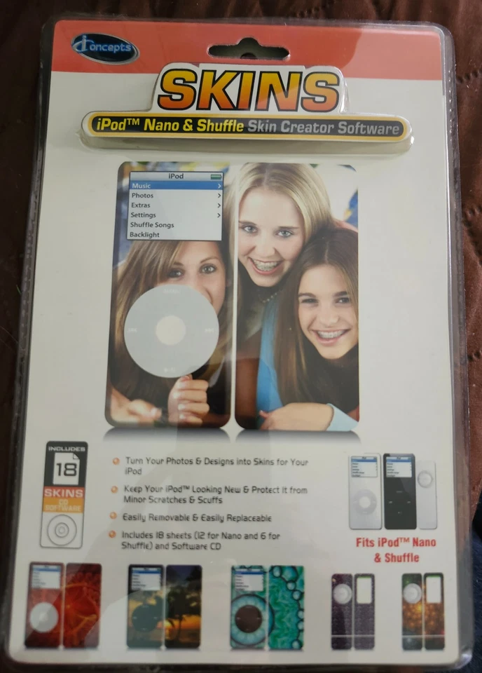 iConcepts iPod Nano Shuffle Skin Creator 18 Hojas Software Protección y ENVÍO DIARIO Foto 1 de 4