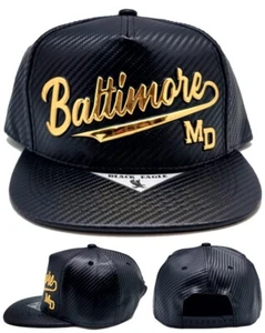 Baltimore neue schwarze Adler State Initialen MD Ravens Era Druckknopflasche Mütze Kappe - Bild 1 von 7