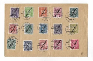 Polen 1919 Tarnow RZP Polska Aufdrucke 15er Set auf Brief entwertet mit 14.01.CDS - Bild 1 von 2