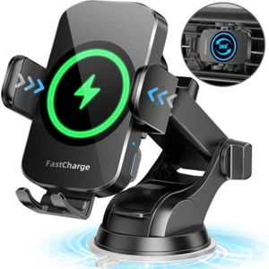 Newest Wireless Car Charger, Fast Charging Phone Holder 3 in 1 Phone Mount - Picture 1 of 13