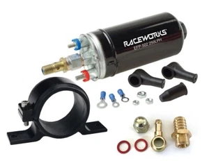 Raceworks 250LPH 5 BAR 310LPH External Fuel Pump EFP-502 Inc Bracket + Hose Tail - Picture 1 of 1