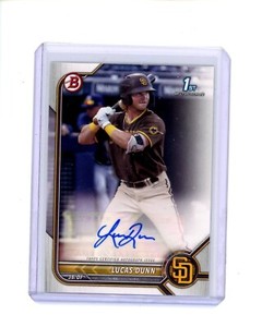 2022 Bowman Prospect Paper 1st Lucas Dunn Auto Autograph #PPA-LD Padres