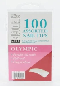 The Edge Olympic Nail Tip 100 tamaño surtido mezcla completa bien puntas uñas postizas - Imagen 1 de 1