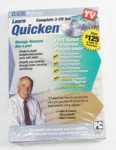 Video Professor Learn Quicken Complete 3 CD Set (PC CD-ROM) NEW - Picture 1 of 2