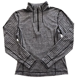Lululemon Surge Warm Half Zip Training Pullover Men's Small S Gray Stripe EUC! - Picture 1 of 14