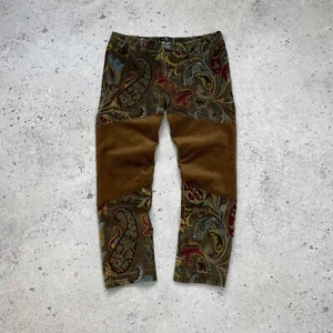 Pantalones Etro Mujer Multicolor Estampado Paisley Talla 48 Terciopelo Hecho en Italia - Imagen 1 de 11