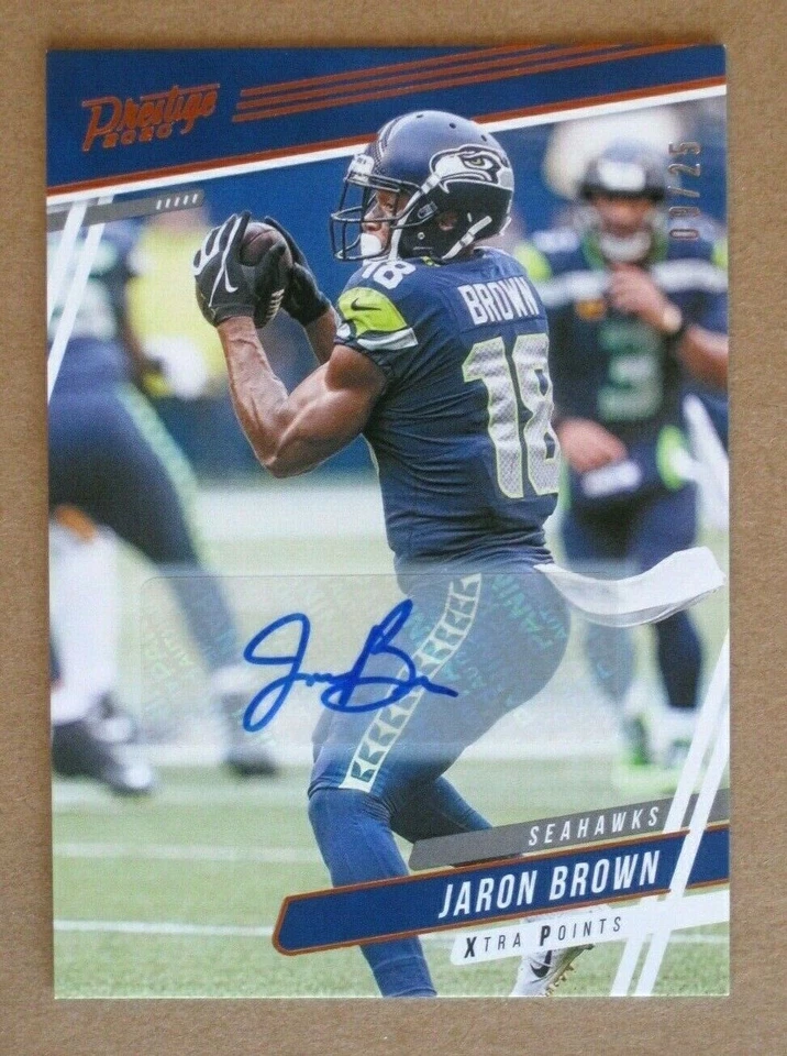 2020 Panini Prestige Jaron Brown ORANGE AUTO AUTOGRAPH /25, Clemson Tigers - Image 1 of 1
