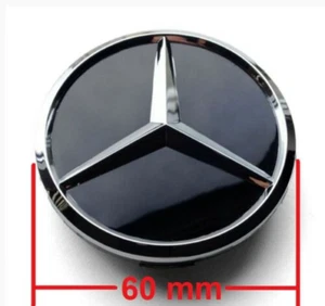 Mercedes Benz Felgendeckel Nabendeckel Nabenkappen Wheel Cap 4 x 60mm Schwarz - Bild 1 von 3