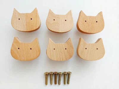 Kids door handles for cupboards set 6, drawer, dresser or cabinet with screws - Image 1 of 3