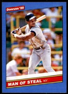 2020 Panini Donruss Rickey Henderson 86' Retro Name Variation New York Yankees