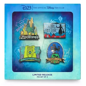 Disney D23 Fan Club Fantastic Worlds Emaille Pin 4er Set - Limited Release - Neu - Bild 1 von 2