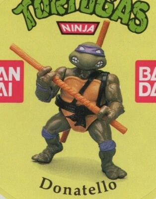 Pegatina TMNT DONATELLO 1989 3" (7,5 cm) Diámetro Figuras de Acción Promo España RARA Foto 1 de 2