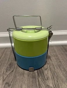 Vintage - Goldfish Brand Melamine Bento Tiffin Oval Carrier - 2 Stack w/Handle - Picture 1 of 5