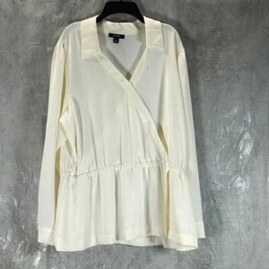 Top peplum manga larga envoltura sintética calla lirio ALFANI para mujer talla XL - Imagen 1 de 12