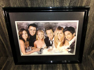 Friends T.V. Sitcom Cast Kunstdruck signiert von Hai Yan 18" x 22" mattiert gerahmt - Bild 1 von 6