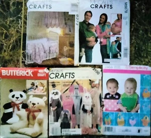 Lot of 5 CRAFT PATTERNS Baby S2468 M2150 B4951 M8373 M5678 - Picture 1 of 7