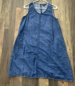Max Edition Size M Blue Chambray Style Shift A Line Dress - Picture 1 of 10
