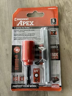 Crescent Apex U-Guard 5 Piece Quick Release Bit Holder  1" Bits impact Rated New - Image 1 of 4