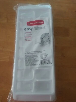 Paquete de 2 bandejas para cubitos de hielo de fácil liberación RUBBERMAID blanco hielo edición limitada Foto 1 de 3