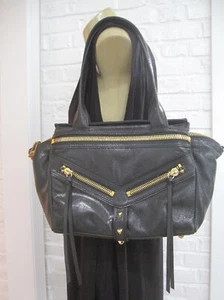Botkier New York Trigger Black Textured Leather Shoulder Bag Gold Hardware Sale! - Picture 1 of 9