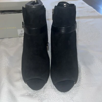 Marc Fisher Botines Mujer 8.5 Negro Terciopelo Gamuza Punta abierta Stiletto Pump Zapato Foto 1 de 4