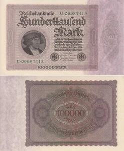 Inflation, 100.000 Mark 1923, Ros. 82a, f.ksfr. - Picture 1 of 1