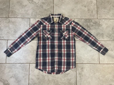Coastal Mens Pearl Snap Shirt Size Medium Blue Plaid Long Sleeve Western Rodeo - Image 1 of 4