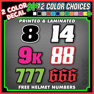 2 COLORES* Calcomanías de vinilo personalizadas con número de carreras Dirt Bike Moto MX ATV MOTOCROSS - Imagen 1 de 12