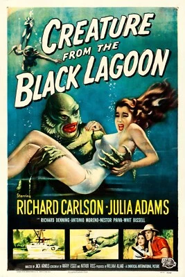 1954 Creature From The Black Lagoon Movie Poster 11X17 Richard Carlson 🐸🍿