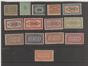 14 Different Germany Revenue Weimar Republic Inflationary stamps MNH 1920's - Picture 1 of 1