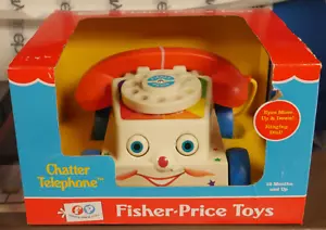 NIB FISHER PRICE CHATTER PHONE PULL TOY 12+MONTHS RINGING DIAL EYES MOVE UP/DOWN - Picture 1 of 5