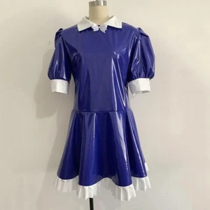 Maid Sissy Girl Lockable Blue PVC Dress Cosplay costumes Tailor-made - Picture 1 of 3
