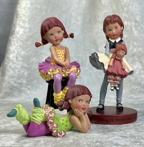 3 Helen Kish & Co Figurine Cute Ballerina Riley 15th Anniversary Girl w/ Doll - Picture 1 of 18
