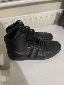 Gucci 433717 Herren GG Schwarz Leder Hoch Turnschuhe Sneaker UK 8, In Italien - Bild 1 von 9